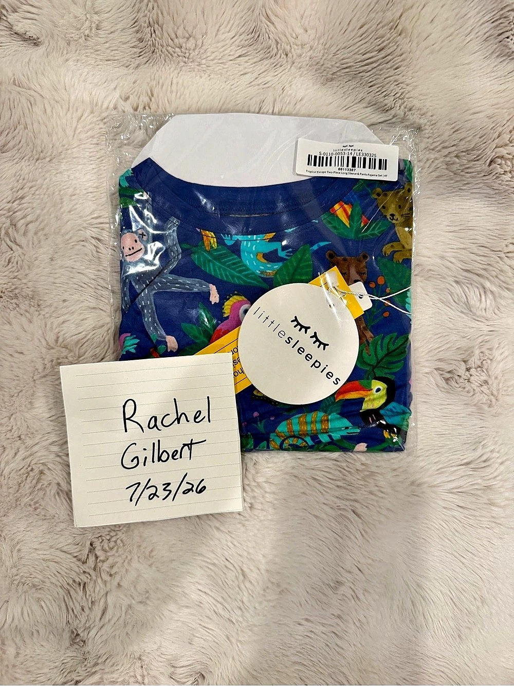 Little Sleepies Tropical Escape Long Sleeve Pjs Size 4
